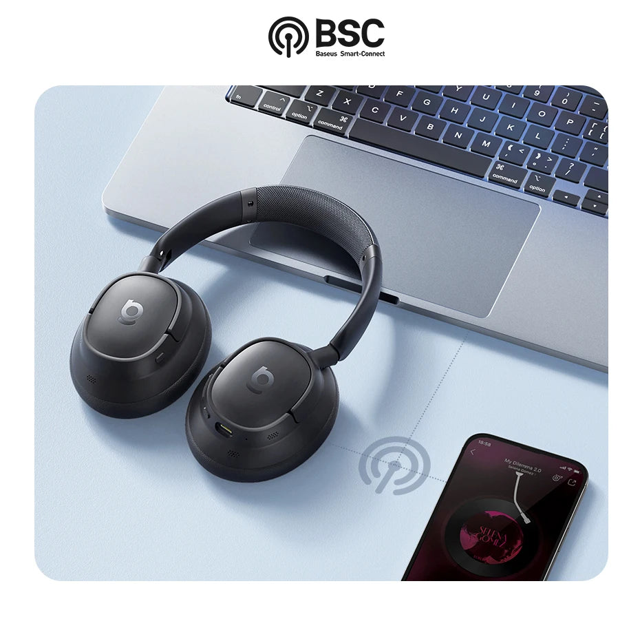 Baseus EH10 NC Wireless Headphones - 45dB ANC, 80H Battery