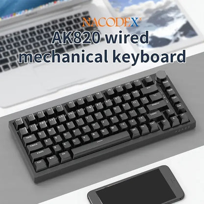 AJAZZ AK820 Wired with rotary volume buttons Hot-swappable keys for office and home mechanical keyboards