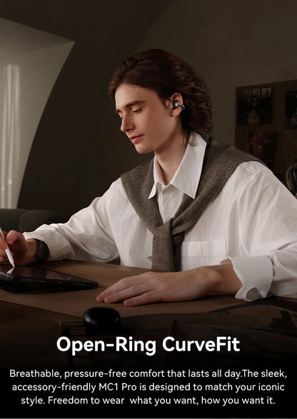 Baseus MC1 Pro Ear Clip Wireless Earphones Bluetooth 6.0 Hi-Res Ultra Open Earbuds earrings 4-Mic ENC Clip on ear buds Headphone