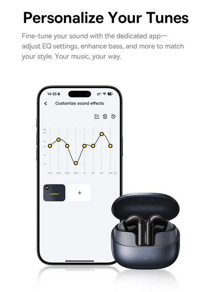 Baseus EP10 Pro ANC Earbuds Wireless Bluetooth 6.0 Earphones 50dB Realtime Adaptive Headphones 6 Mic Hi-Res LDAC IP55  Ear buds