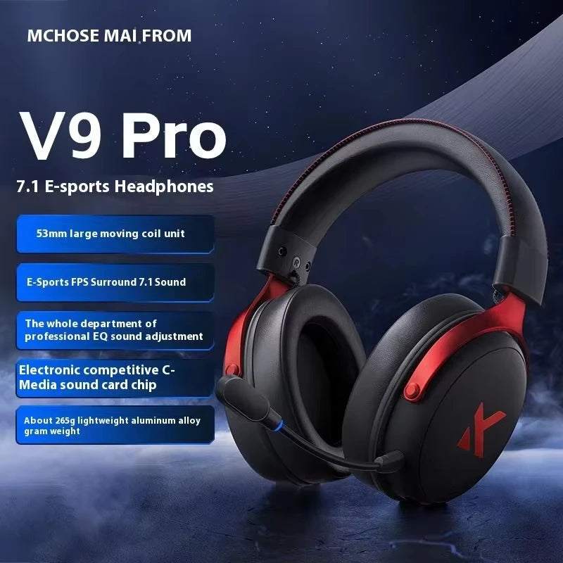 Original MCHOSE V9 Pro Customized Gaming Headphone Tri-mode Esports Earphones Hi-res Music Active Noise Reduction Headsets PC
