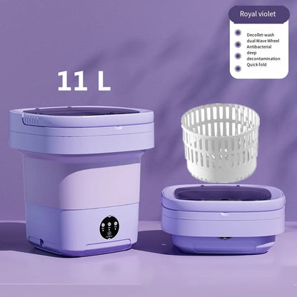 Portable Folding Washing Machine 6L 11L - Mini Ultrasonic Washer Spin Dryer