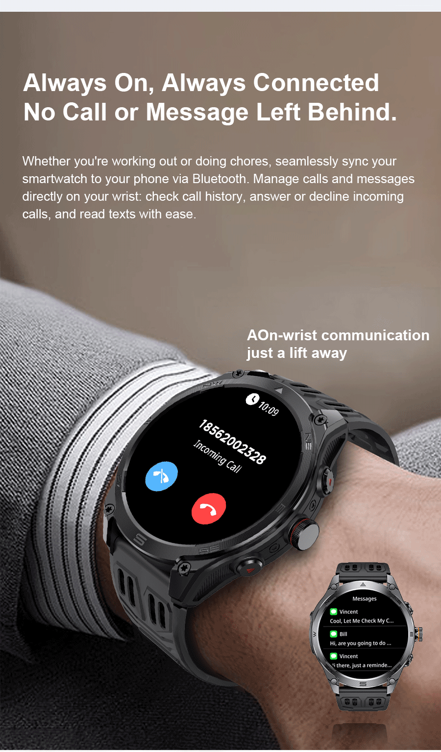 Military GPS Smartwatch - Dual-Band GNSS, 10ATM, Compass, Altimeter