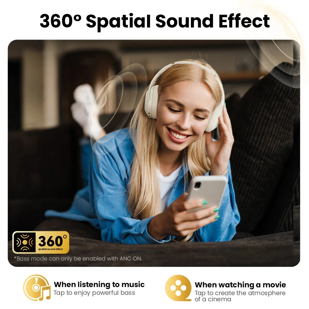 HAYLOU S30 Wireless Headphones - 43dB ANC, 40mm Driver, 80H Playtime