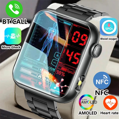 AI Smart Watch - HRV+PPG Blood Pressure Monitor, IP68 Waterproof