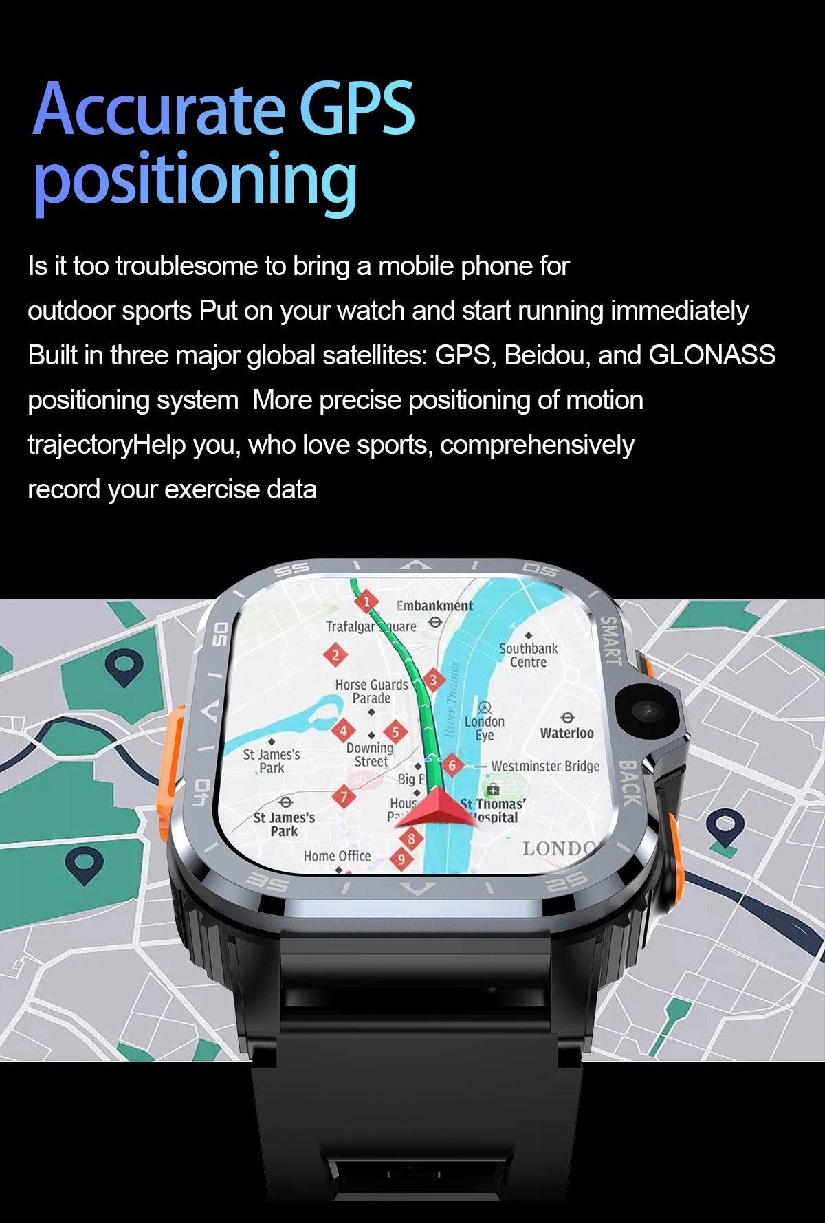 Valdus PGD Android Smart Watch - GPS, Dual Camera, 4G SIM, 64G ROM