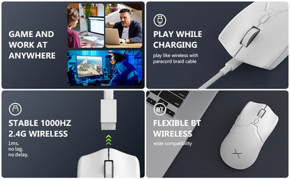 Delux M800PRO PAW3395 Wireless Gaming Mouse RGB light 26000DPI Wired Programmable Rechargeable Mice for PC Laptop Gamer