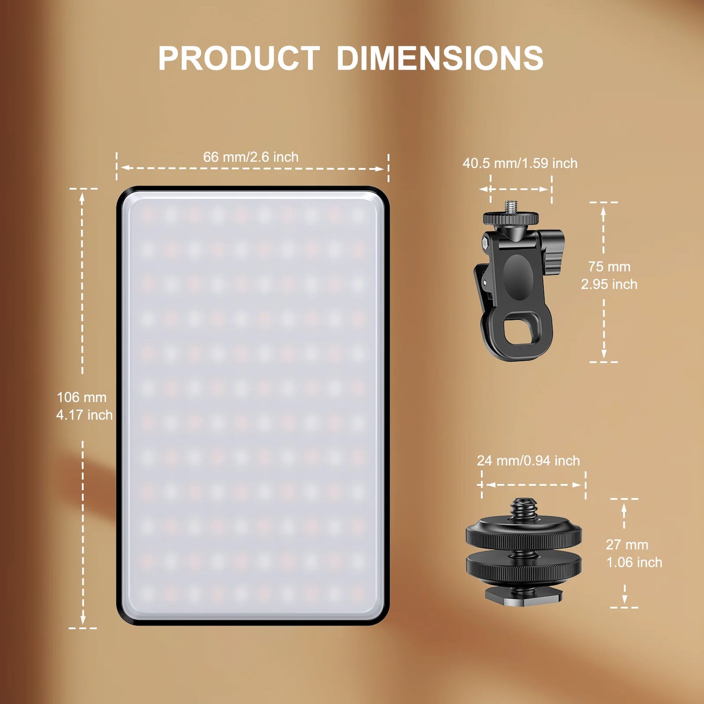 ST-120 LED Video Light - Rechargeable 3000mAh CRI95 Selfie Fill Light 2500-9000K