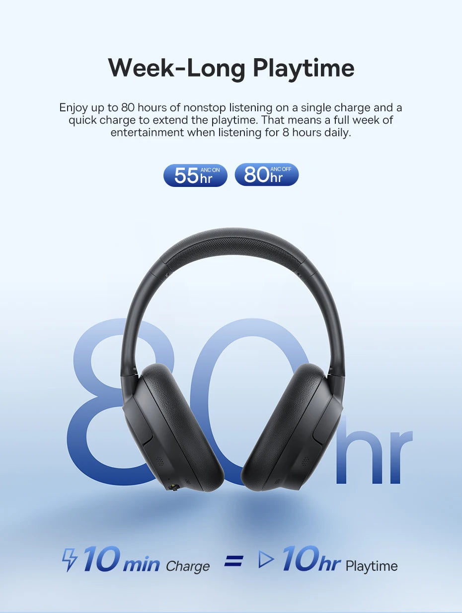 Baseus Bowie H1s Wireless Headphones - 46dB ANC, 120H Battery