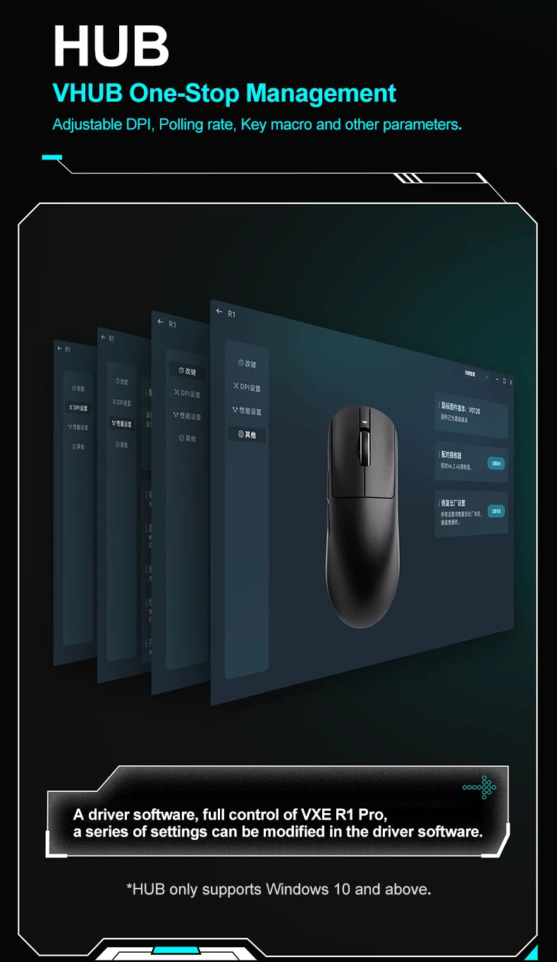 ATK VXE R1 Pro MAX Dragonfly R1 E-sports Gaming Mouse Rechargeable PAW3395 Lightweight Ergonomic 2.4G Wireless Mouse