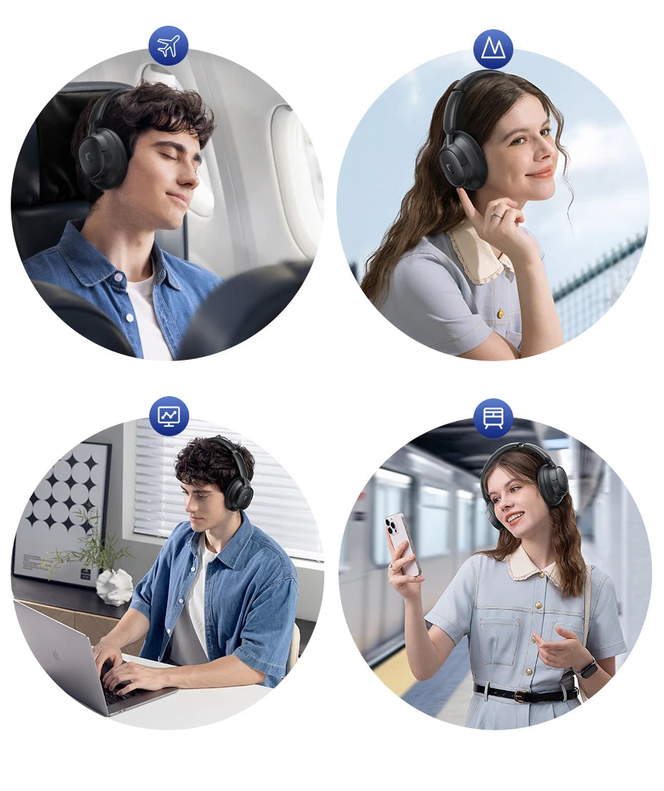 Baseus EH10 NC Wireless Headphones - 45dB ANC, 80H Battery