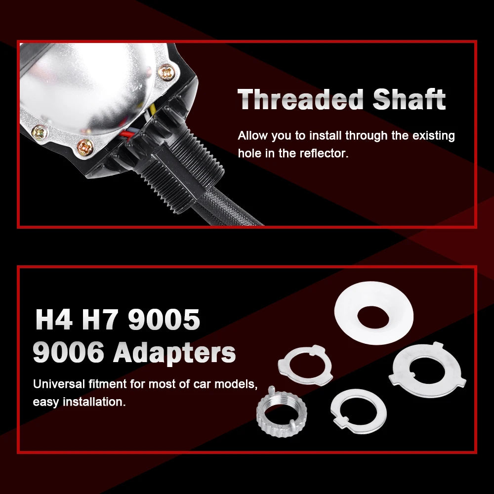 Bi LED Projector Headlight Lenses 90W