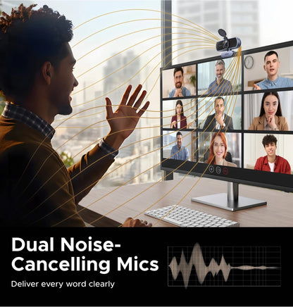 UGREEN 4K FHD 1080P Webcam 8MP for PC, PDAF Auto Focus, Dual AI Noise-Cancelling Mics, Web cam Camera for Zoom/Teams/Google Meet