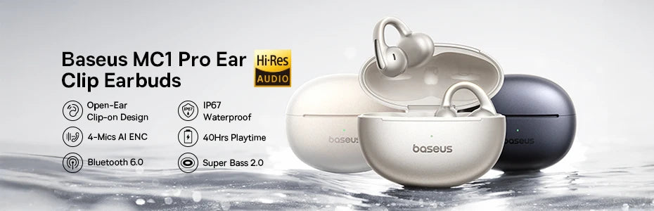 Baseus Eli 10i Fit Open-Ear Earphones Ear Hooks Wireless Bluetooth 5.4 Headphones IP54 Waterproof Air conduction Sports Earbuds