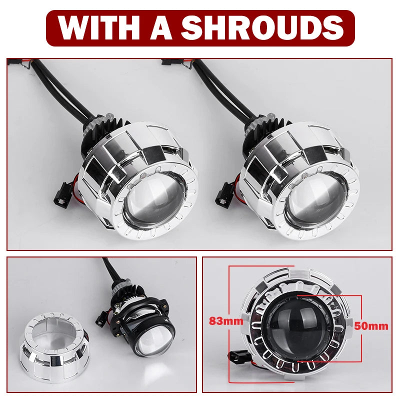 Bi LED Projector Headlight Lenses 90W