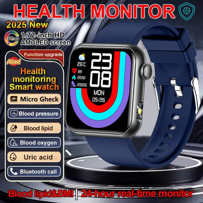 AI Smart Watch - HRV+PPG Blood Pressure Monitor, IP68 Waterproof