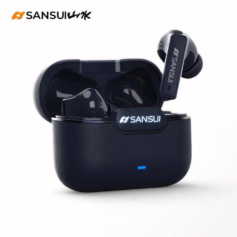 Sansui ANC TWS Earbuds - 52dB Noise Cancelling Bluetooth 5.4 6-Mic HD Calls