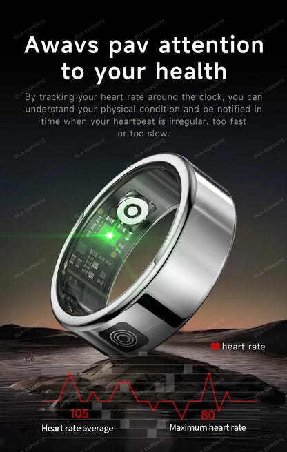 R12 Smart Ring - Display Screen, Wireless Charging, Health Tracker, Waterproof