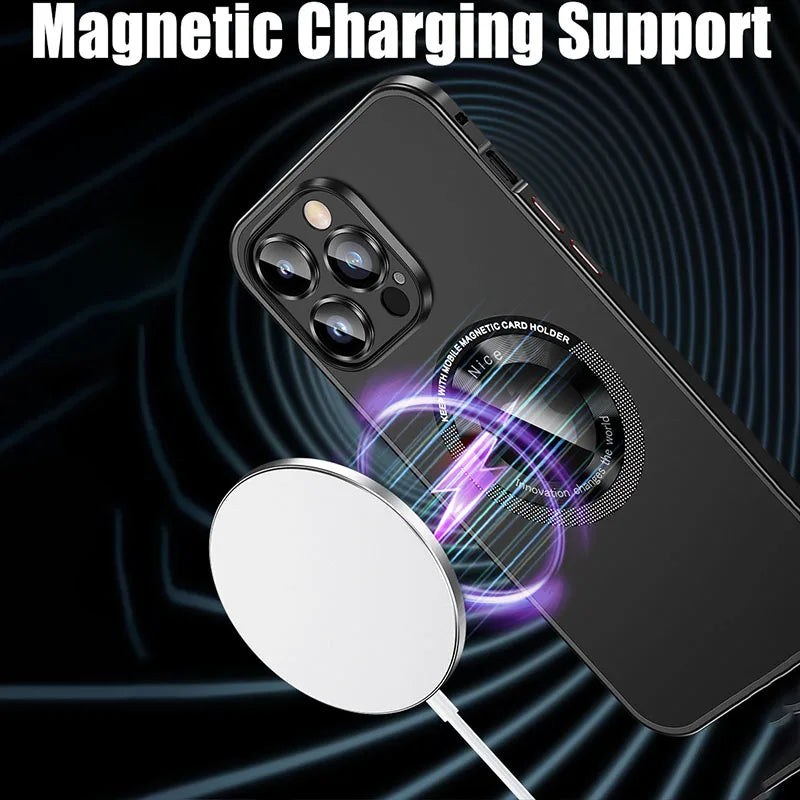 Aluminum Metal Case for iPhone with Magnetic Charging