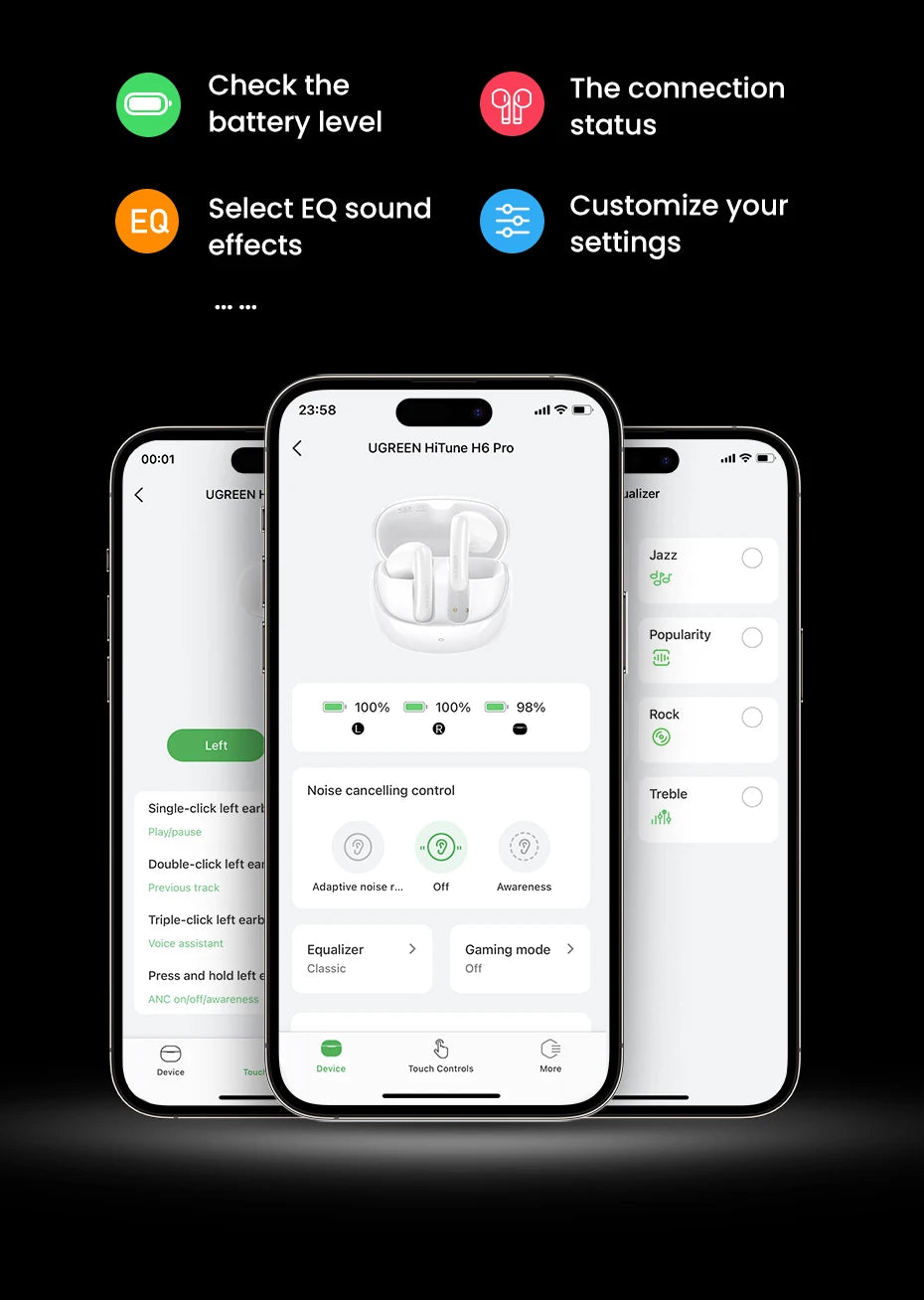UGREEN H6 Pro Semi-Open Earbuds - ANC, LDAC Hi-Res Audio