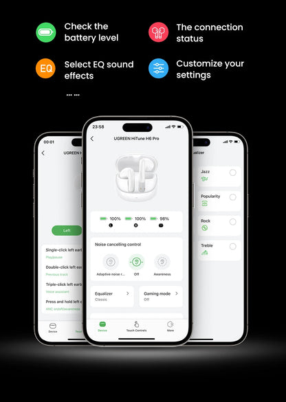 UGREEN H6 Pro Semi-Open Earbuds - ANC, LDAC Hi-Res Audio