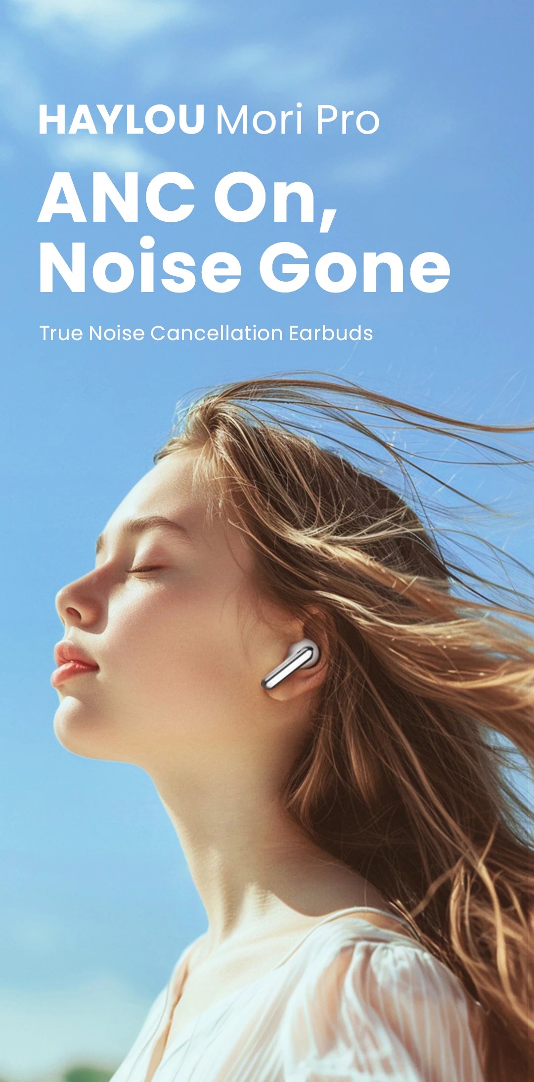 HAYLOU Mori Pro Wireless Earbuds - 43dB ANC, Bluetooth 5.4