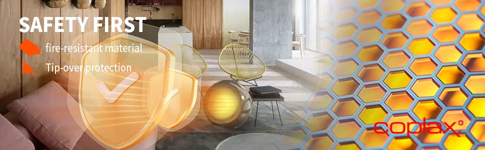 1500W Portable Electric Space Heater - Fast Heating Thermostat Safety Protection