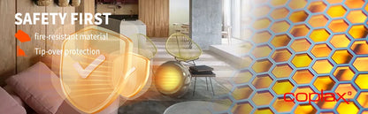 1500W Portable Electric Space Heater - Fast Heating Thermostat Safety Protection