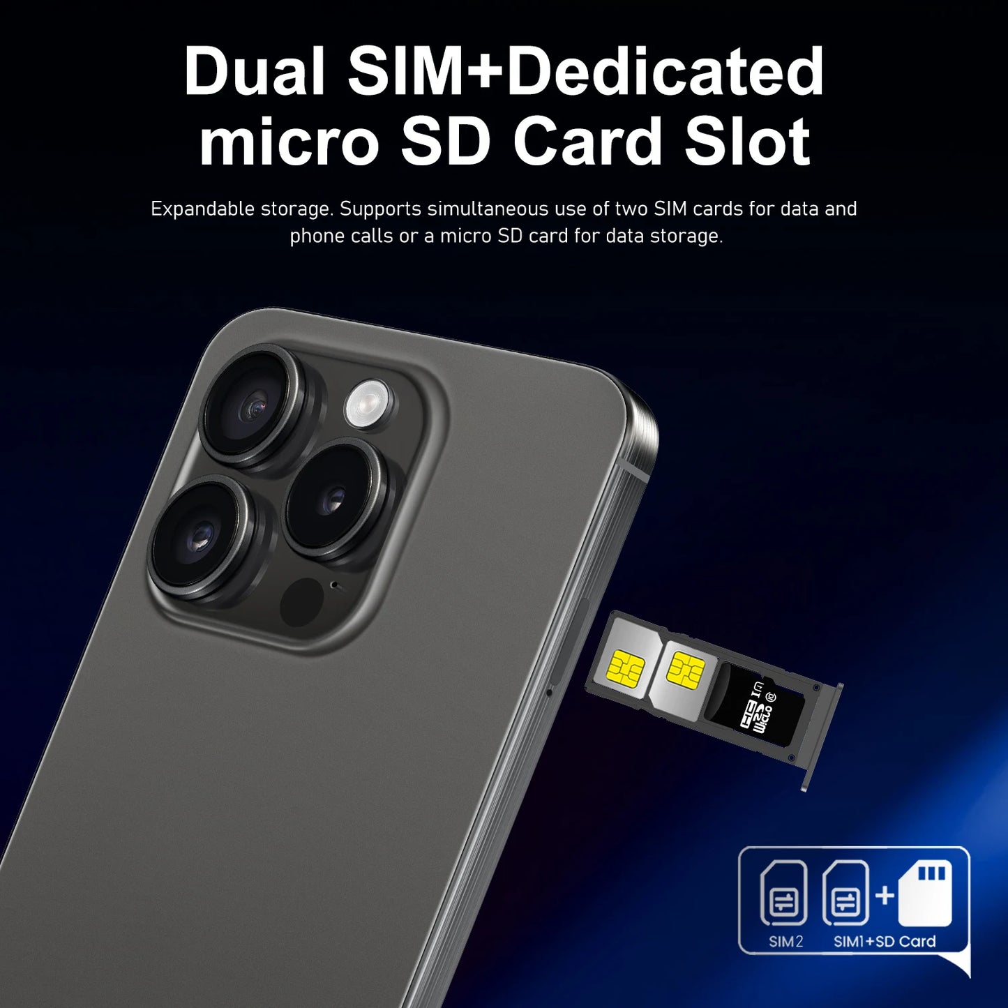 I16 Pro Max 2026 New HOT 6.8inch HD Global Edition Original Smart Dual Card 6800mAh Battery Facial Recognition Function