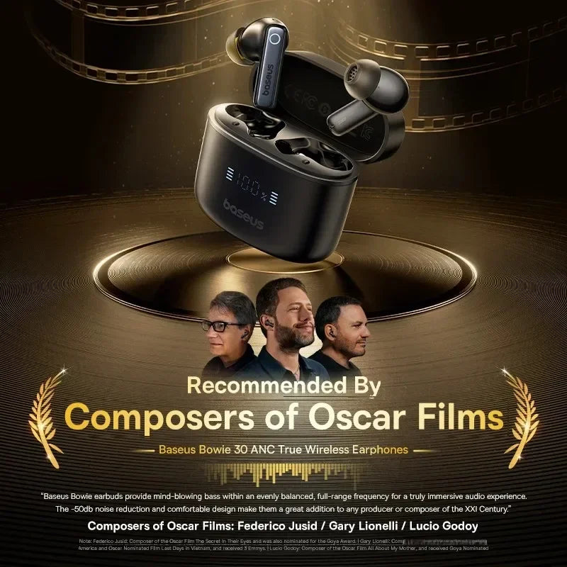 Baseus Bowie 30 Wireless Earbuds - 50dB ANC, 6 Mics, 65H Playtime