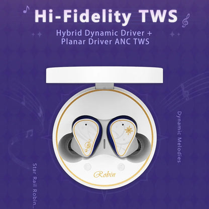 MOONDROP ROBIN Earphone Honkai Star Rail Robin's Earphones TWS Hybrid Dynamic Driver + Planar Driver ANC TWS Earphones
