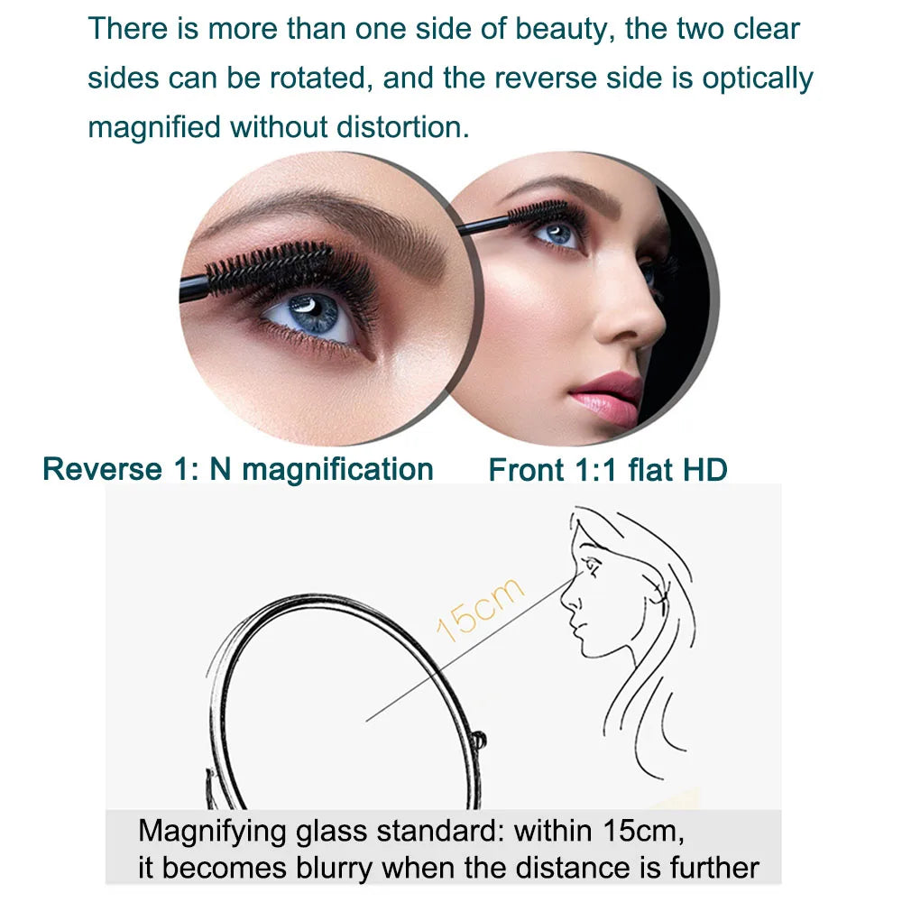 LED Wall Mount Makeup Mirror with Magnification & Dimming