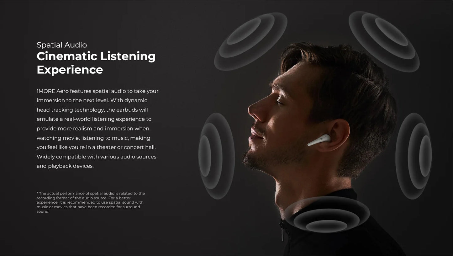 1MORE Aero Earbuds - Noise Cancellation, 28H Playtime, Wireless Charging