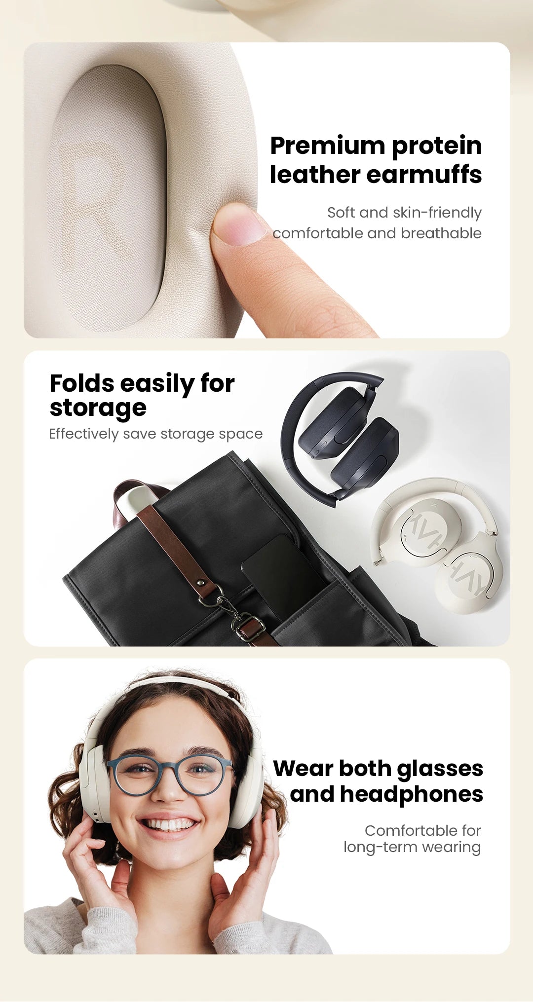 HAYLOU S30 Wireless Headphones - 43dB ANC, 40mm Driver, 80H Playtime