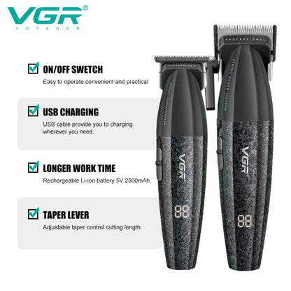 VGR V-640 Professional Hair Clipper - 9000 RPM Rechargeable Trimmer for Men
