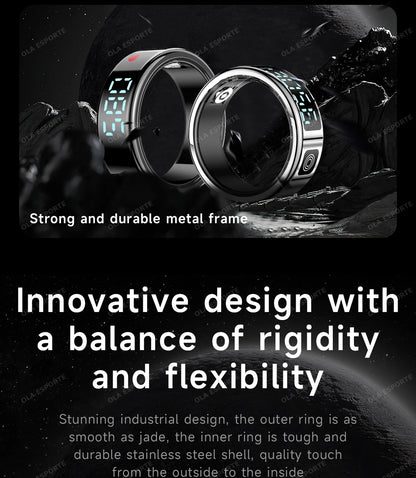 R12 Smart Ring - Display Screen, Wireless Charging, Health Tracker, Waterproof
