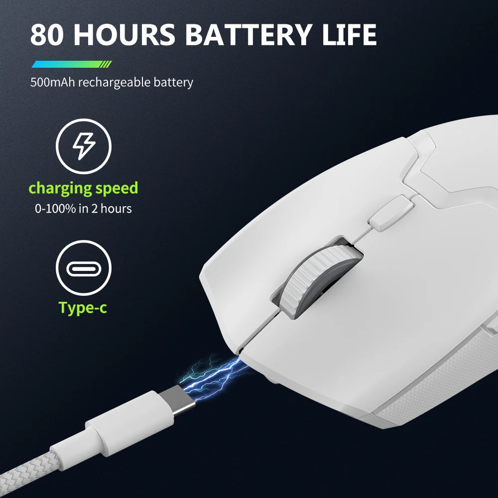 Delux M800PRO PAW3395 Wireless Gaming Mouse RGB light 26000DPI Wired Programmable Rechargeable Mice for PC Laptop Gamer