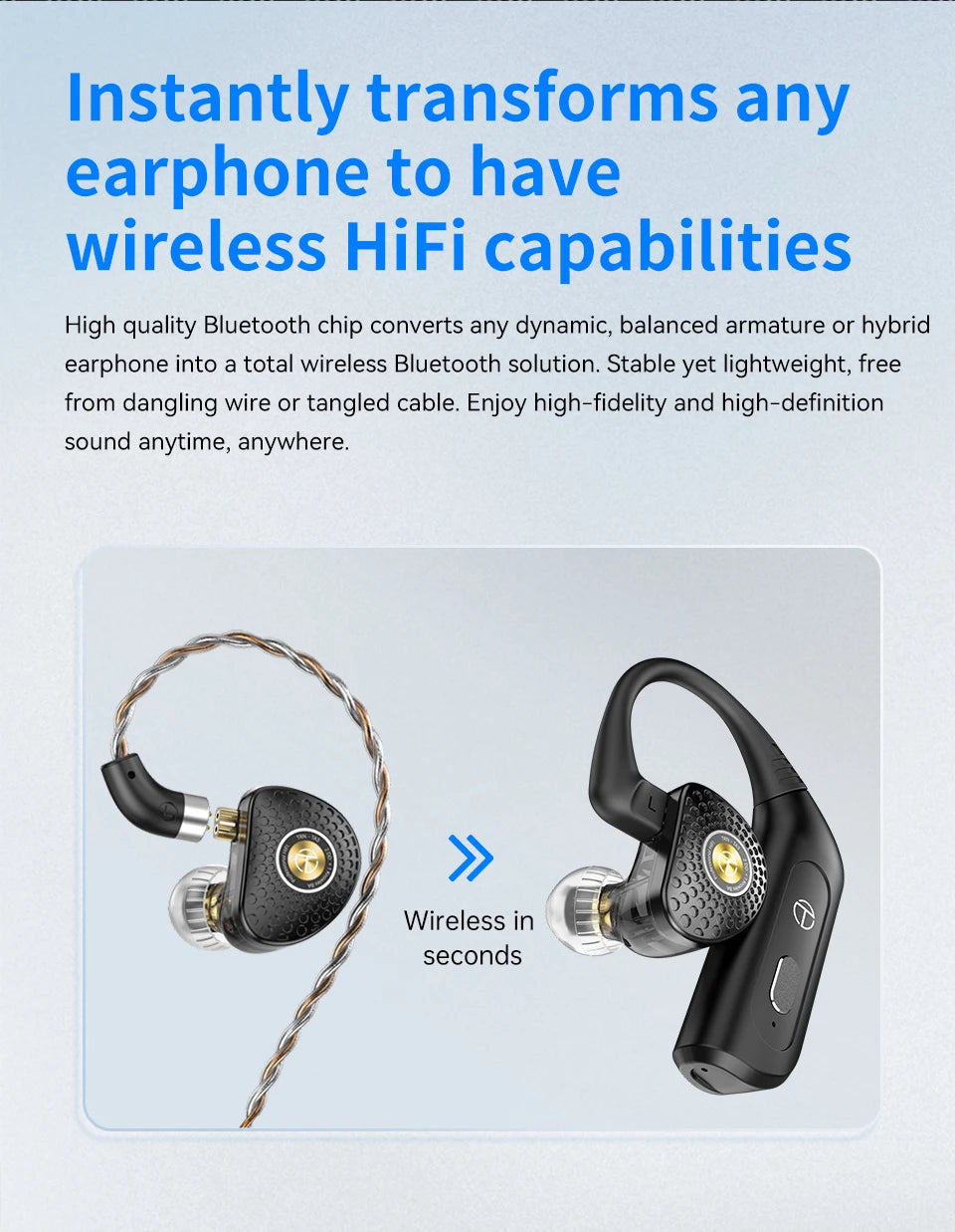 TRN BT20PRO Bluetooth 5.3 Wireless Earphone Cable - MMCX/2Pin/QDC