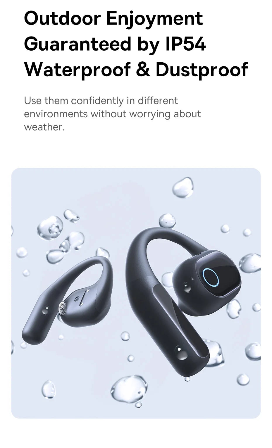Baseus Eli 10i Open-Ear Bluetooth 5.4 Earphones - IP54 Waterproof Sports Earbuds