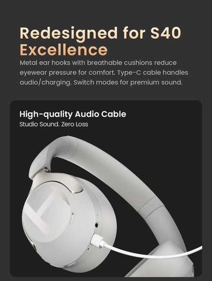 HAYLOU S40 ANC Headphones - 50dB Noise Canceling, Hi-Res Audio, Bluetooth 6.0