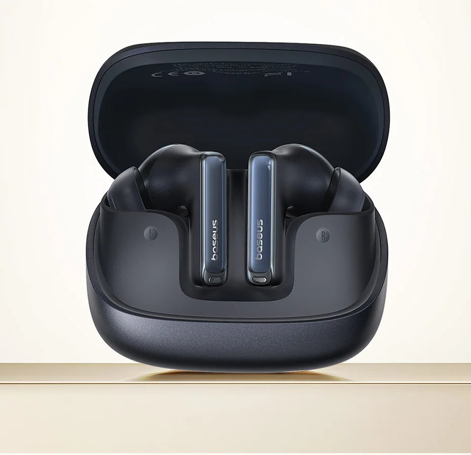 Baseus Bowie M2s Ultra Wireless Earphones Smart Screen 52dB Noise Cancelling Bluetooth 5.4 Headphones 3D Audio Spatial Earbuds