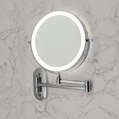 LED Wall Mount Makeup Mirror with Magnification & Dimming