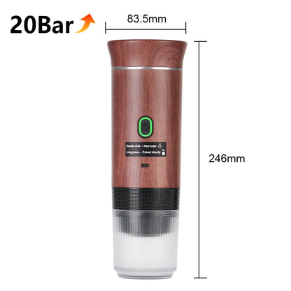 Portable Electric Espresso Maker - 3-in-1 Wireless Coffee Machine for Car Travel