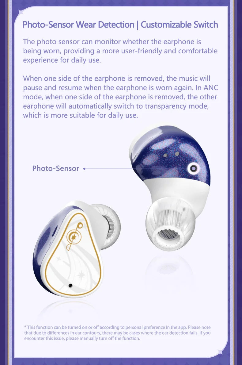 MOONDROP ROBIN Earphone Honkai Star Rail Robin's Earphones TWS Hybrid Dynamic Driver + Planar Driver ANC TWS Earphones