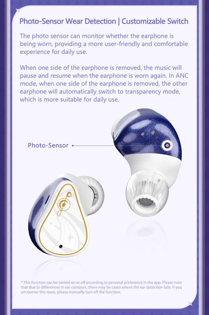 MOONDROP ROBIN Earphone Honkai Star Rail Robin's Earphones TWS Hybrid Dynamic Driver + Planar Driver ANC TWS Earphones
