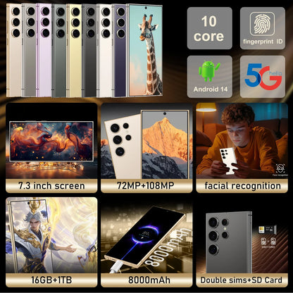 New S27 Ultra 7.3HD Global Edition Original Smart Dual Card 7800mAh Battery Facial Recognition Function CASE