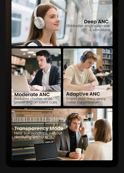 HAYLOU S40 ANC Headphones - 50dB Noise Canceling, Hi-Res Audio, Bluetooth 6.0