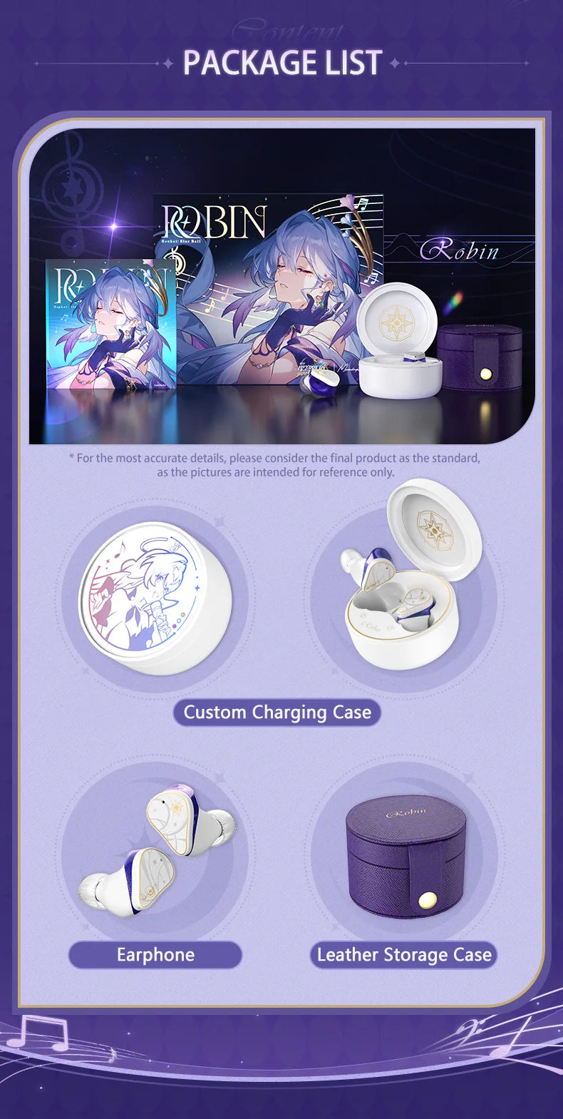 MOONDROP ROBIN Earphone Honkai Star Rail Robin's Earphones TWS Hybrid Dynamic Driver + Planar Driver ANC TWS Earphones