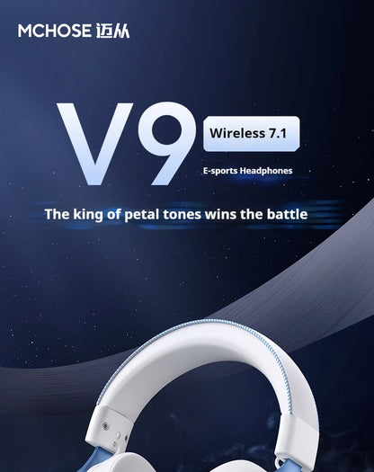 MCHOSE V9 pro Wireless Bluetooth Headset with Three Mode Microphone Noise Reduction Dynamic Sound Low Delay Office And Gaming