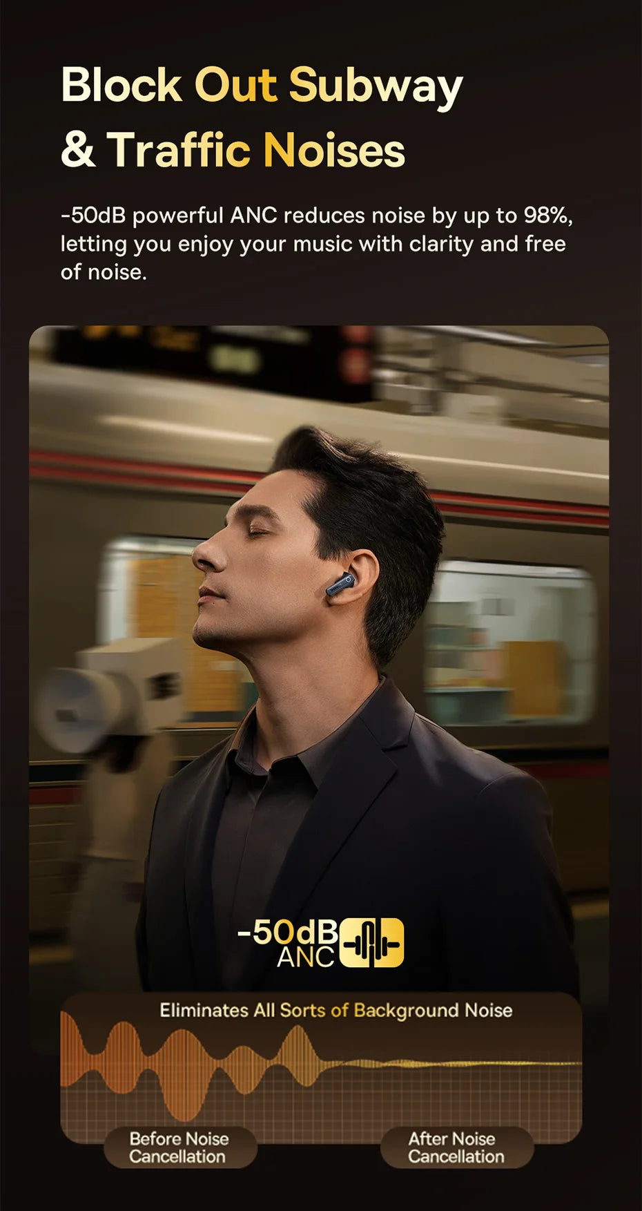 Baseus Bowie 30 Wireless Earbuds - 50dB ANC, 6 Mics, 65H Playtime